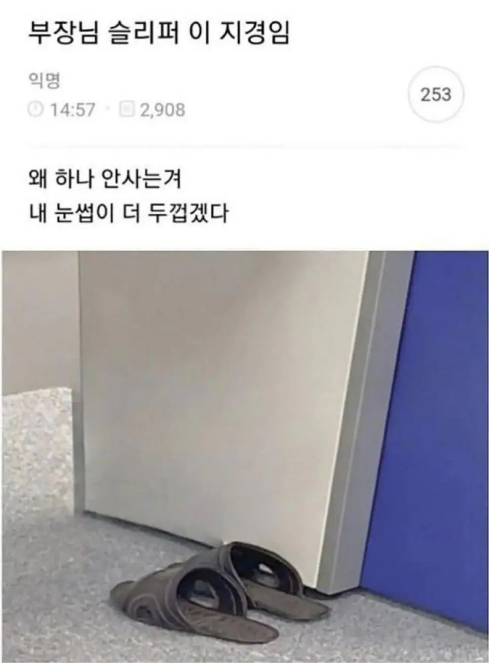 부장님 슬리퍼 이지경임