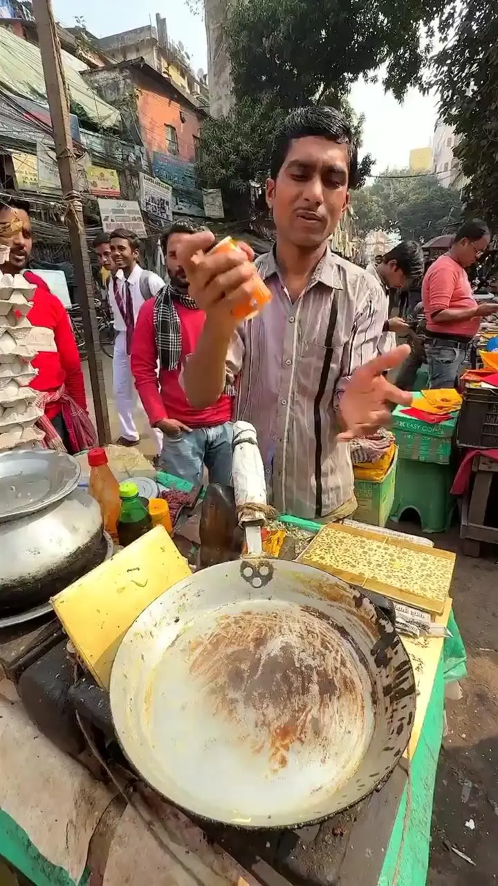 인도 길거리음식 계란환타볶음