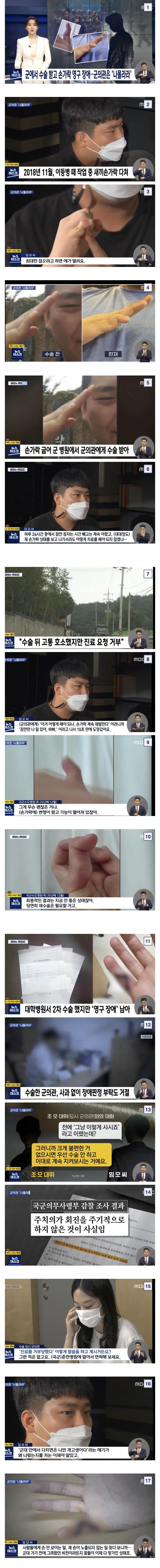 군대에서 영구장애 입은 병사