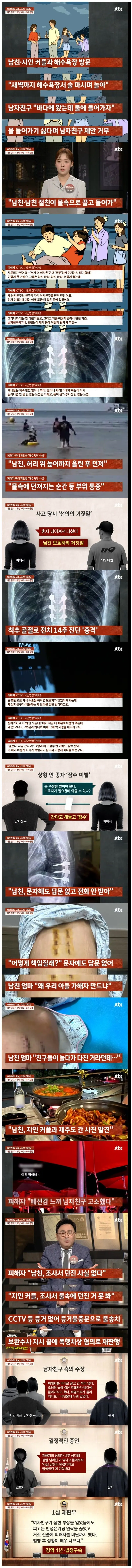 여자친구 던져서 척추골절 후 잠수이별.