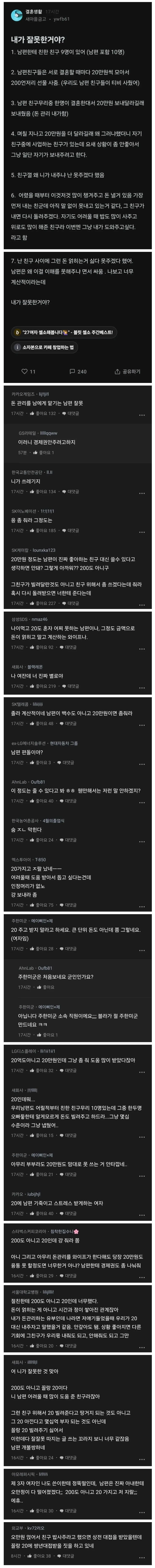 돈 20만원 가지고 싸운 부부