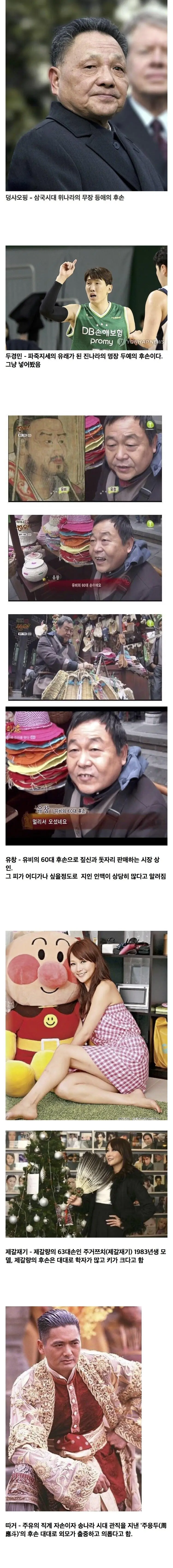 삼국지 인물들의 자손들