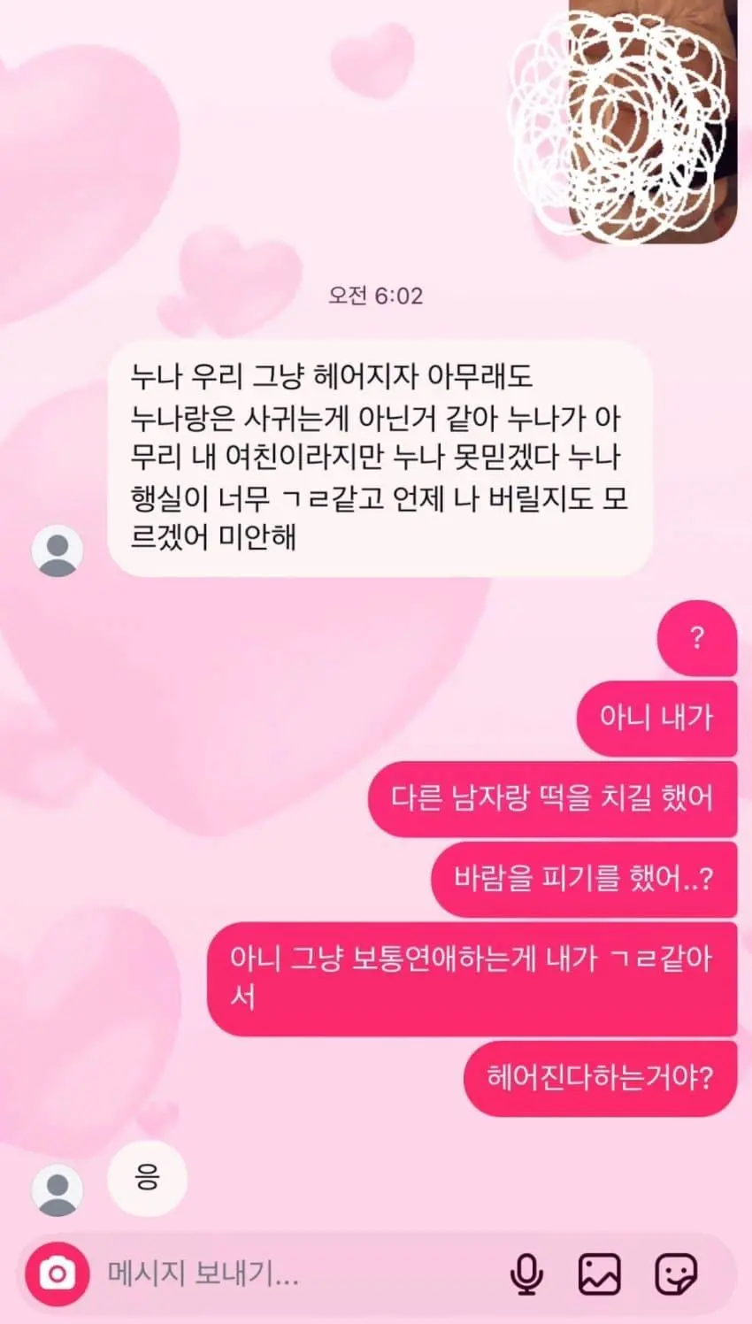 연하 남친한테 걸레라고 차인 누나